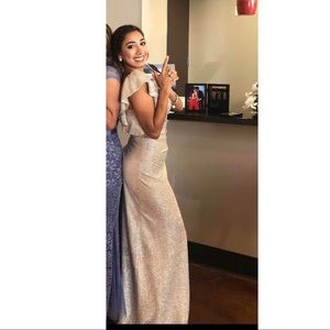 BEAUTIFUL: Light Beige sparkle formal gown/dress.